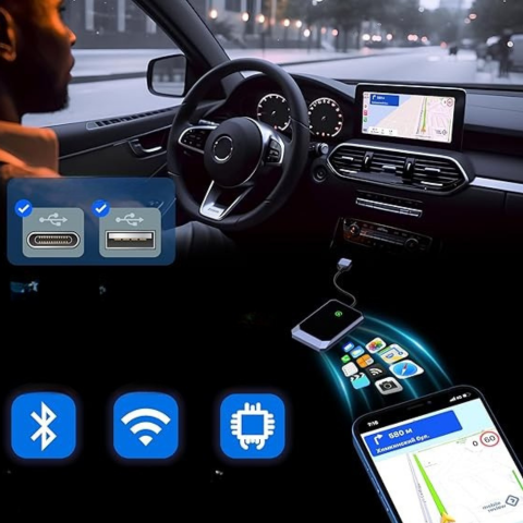 ワイヤレス CarPlay アダプター – 自動接続と迅速