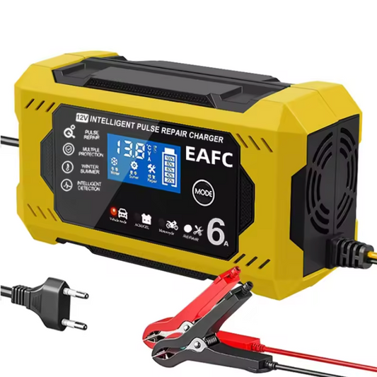 Älykäs 12V/24V auton akkulaturi - LCD-näyttö & automaattinen suojaus