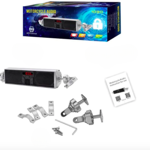 Motorsykkelhøyttaler med styrefeste — Ideell for musikk på turene dine