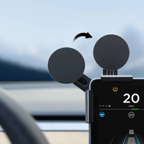 Support Téléphone Pour Tesla — Fixation Magnétique Et Recharge Sans Fil