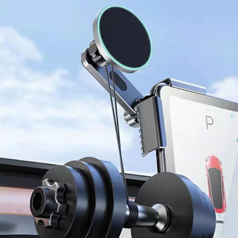 Support Téléphone Pour Tesla — Fixation Magnétique Et Recharge Sans Fil