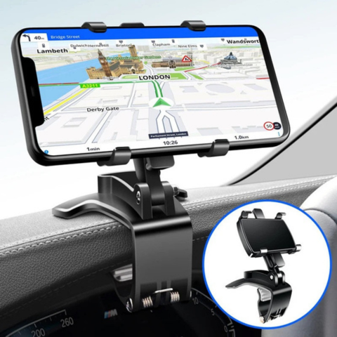 Soporte de Teléfono para Coche — Ajustable y Fijación Sólida