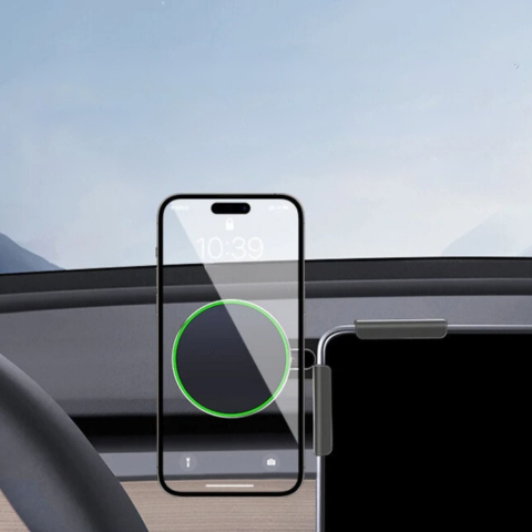 Support Téléphone Pour Tesla — Fixation Magnétique Et Recharge Sans Fil
