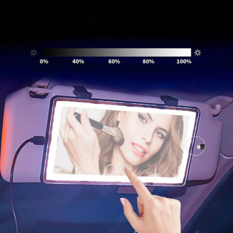 LED Sunshade Mirror For Car – Adjustable And Rechargeable Lighting