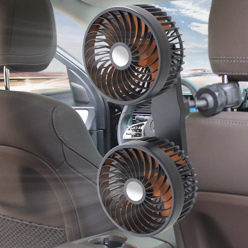 Dobbelt hoved bilventilator — Genopladelig og justerbar