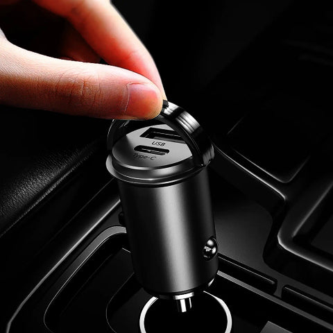 Kompakt Bil Laddare – Dubbel USB Port Och Snabb