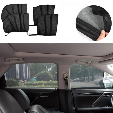 Lote de 4 parasoles para coche – Protección completa de las ventanas 