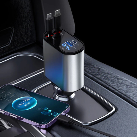 自動車用急速充電器 - iPhoneおよびUSB-Cとの互換性 