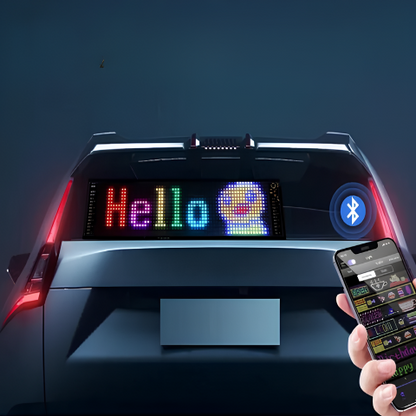 מסך LED מונפש לרכב – הודעות ואימוג'ים מותאמים אישית 