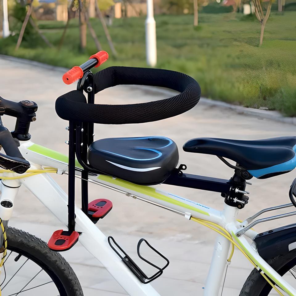 Scaun de bicicletă cu suport pentru picioare – confort și stabilitate pentru copii 