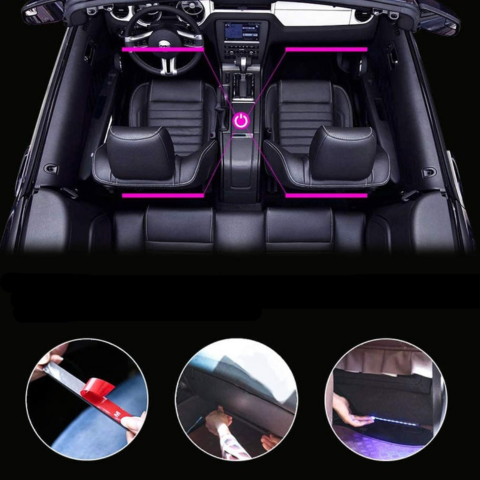 Kit LED Ambiance Voiture – Lumières Multicolores Réactives Au Son