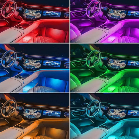 Auto svetelné pásy – RGB atmosféra v interiéri 