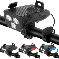Lámpara de bicicleta multifuncional – Soporte para teléfono y bocina 