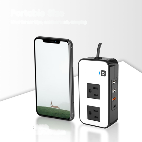 Convertidor De Corriente Para Coche – Enchufes De Red Y Puertos USB Rápidos 