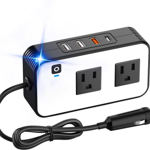 Convertidor De Corriente Para Coche – Enchufes De Red Y Puertos USB Rápidos 