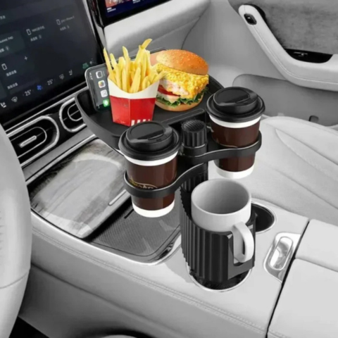Multifunction Car Tray - Integrated Double Cup Holder