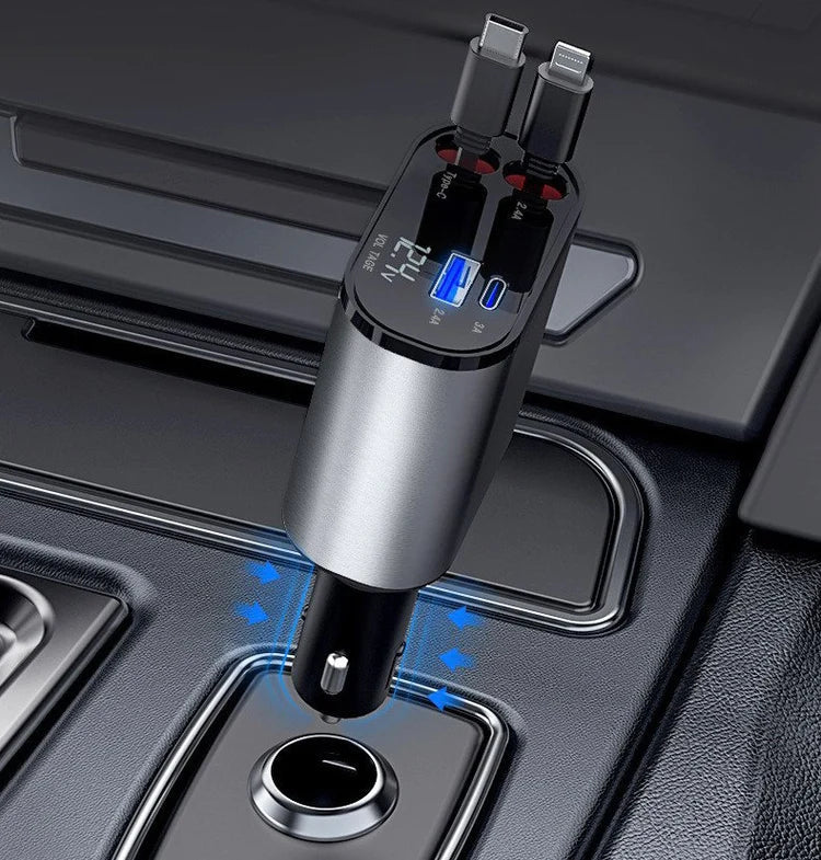 4-In-1 Car Charger — Fast and Versatile Charging 